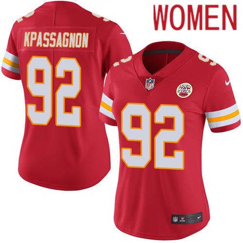 Women Kansas City Chiefs #92 Tanoh Kpassagnon Nike Red Vapor Limited NFL Jersey